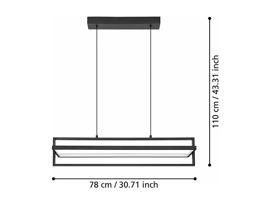 Lampadario Moderno Siberia Led Acciaio Nero