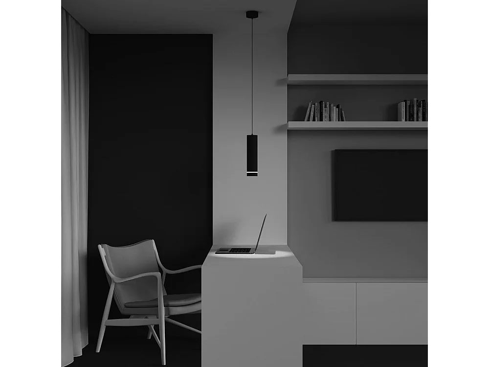 Maytoni Orlo Plafoniera a sospensione LED integrata nera 4000K