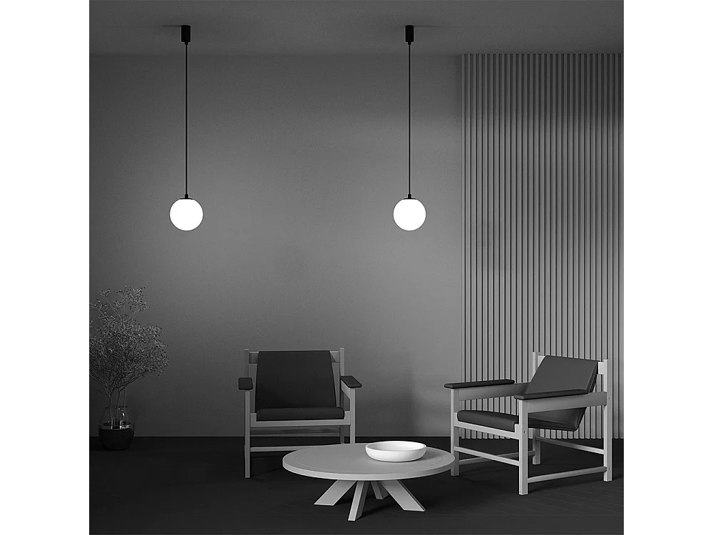 Lampadario A Sospensione Moderno Luna Alluminio Nero Led Integrato 5W Calda