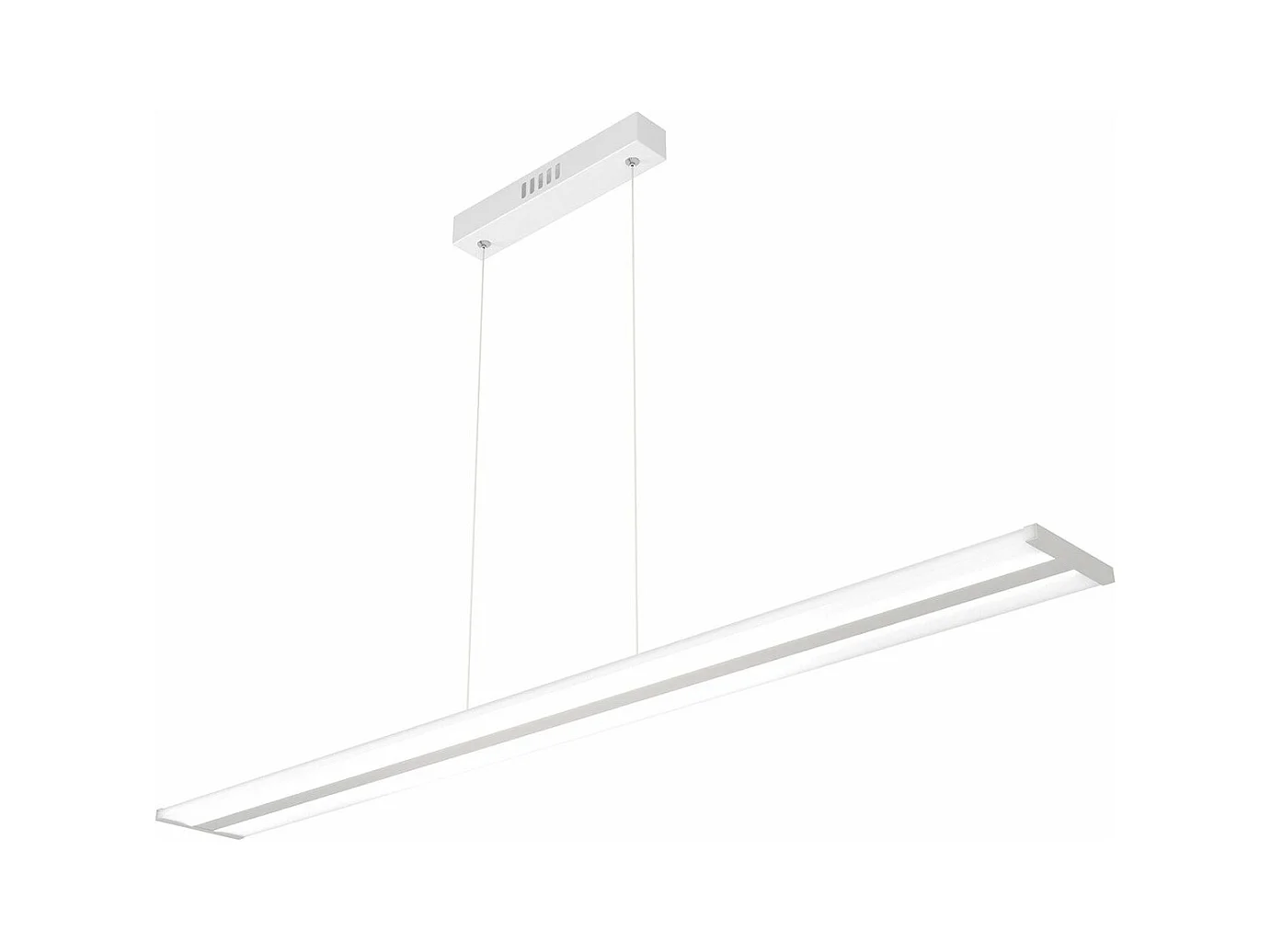 Sospensione Moderna Double Track Metallo Grgio E Diffusore Acrilico Led 40W