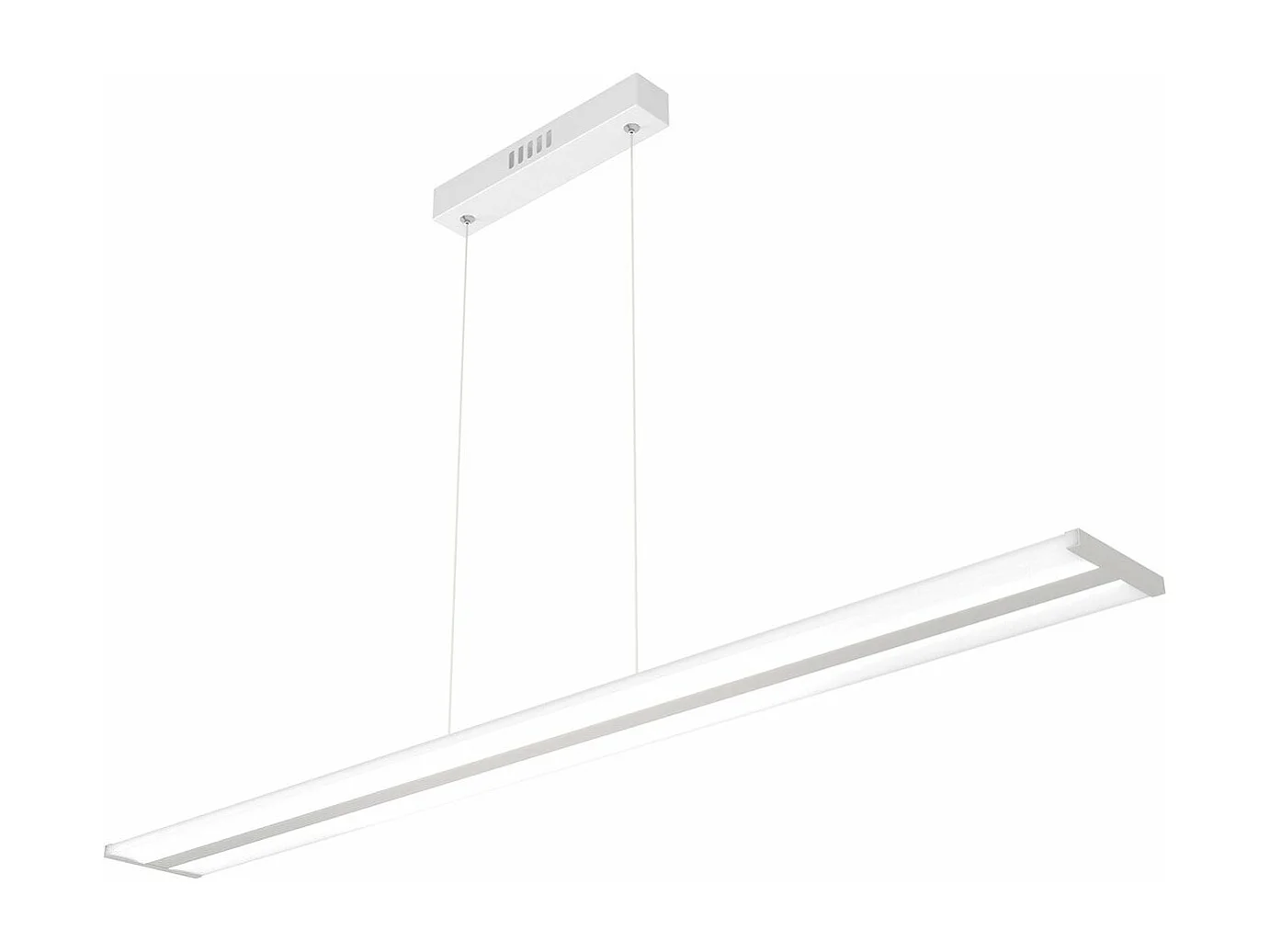 Sospensione Moderna Double Track Metallo Grgio E Diffusore Acrilico Led 40W