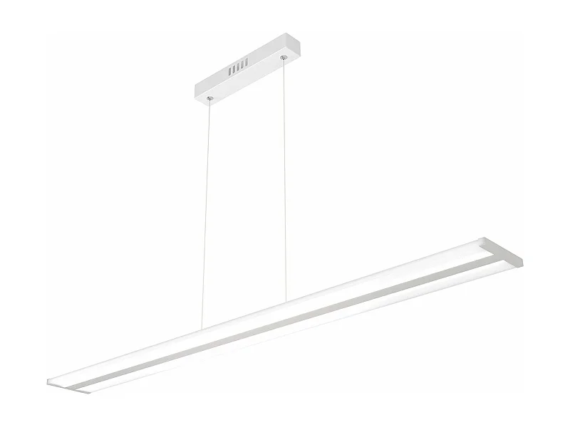 Sospensione Moderna Double Track Metallo Grgio E Diffusore Acrilico Led 40W
