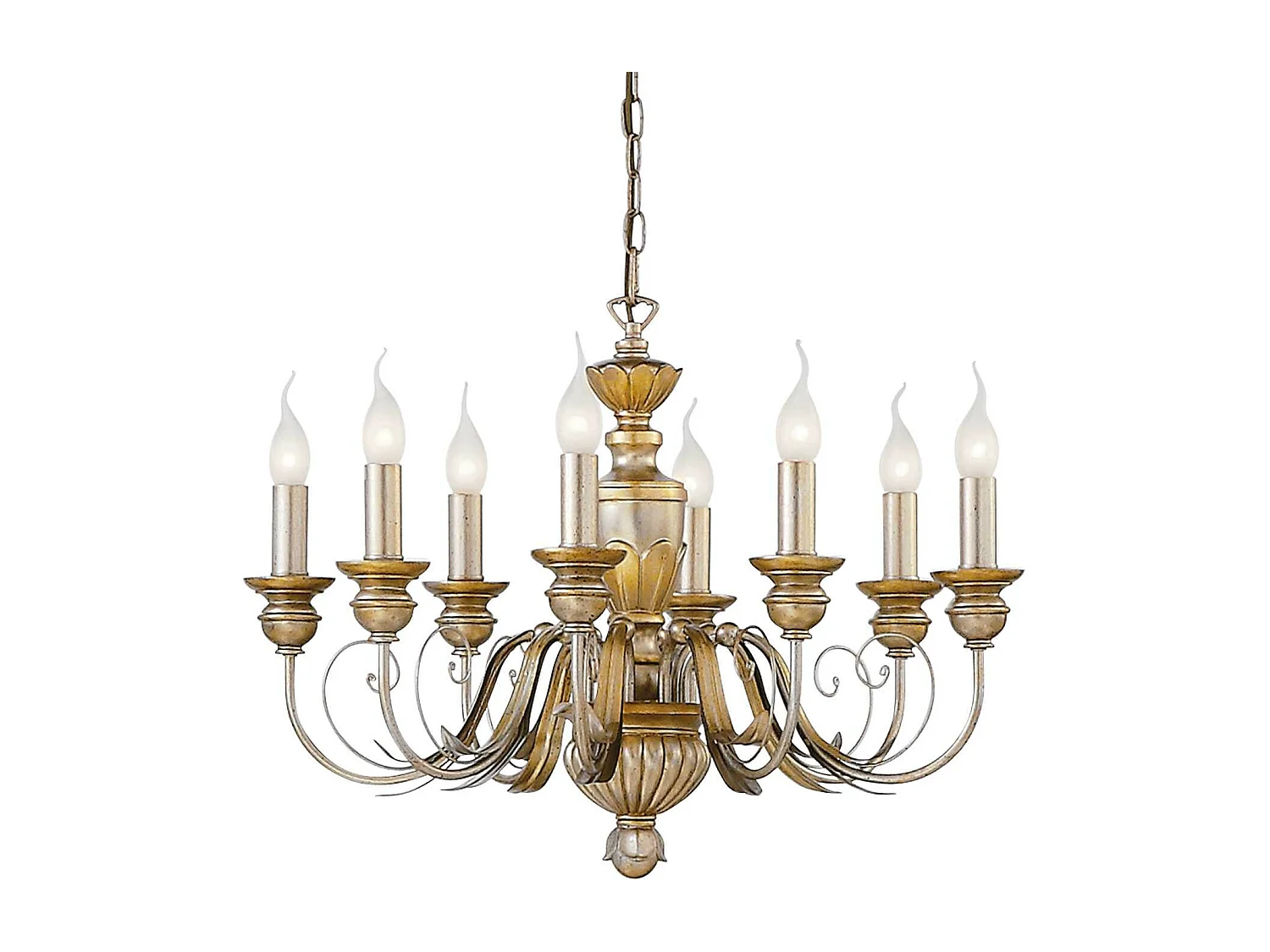 Ideal Lux Dora - 8 Leichter Kronleuchter Antik Messing Finish, E14