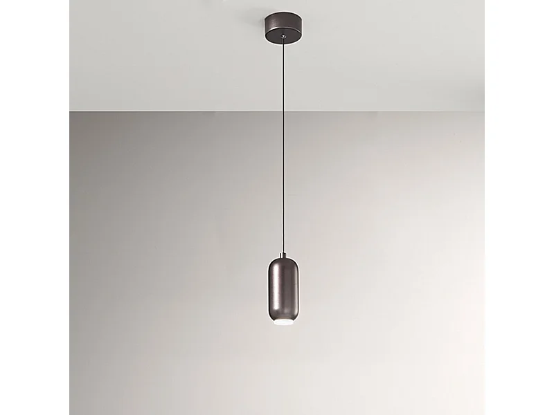 Lampadario In Metallo Contemporaneo Bullet Marrone Led