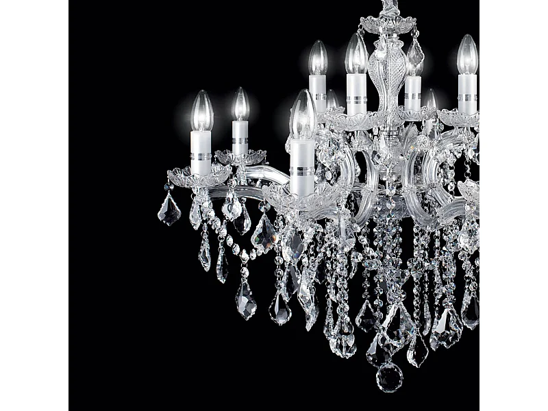 Ideal Lux Florian Lustre à 12 ampoules au fini chromé, E14