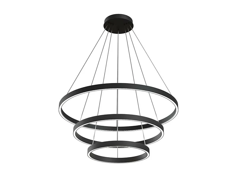 Maytoni Rim Moderne randintegrierte LED-Deckenleuchte mit drei Ebenen in Schwarz