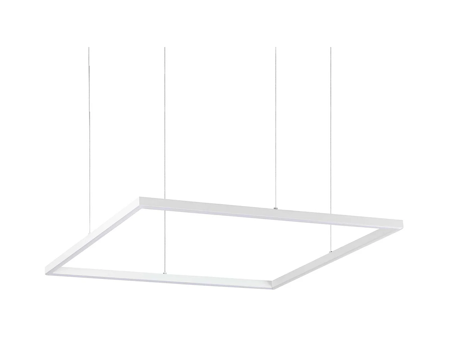 Sospensione Moderna Square Oracle Alluminio-Plastiche Bianco Led 41W 3000K D70Cm