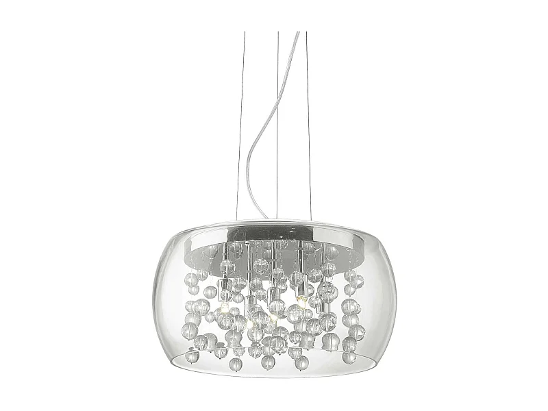 Ideal Lux Audi-80 - Lámpara colgante de techo pequeña de vidrio soplado con 5 burbujas, cromada, G9