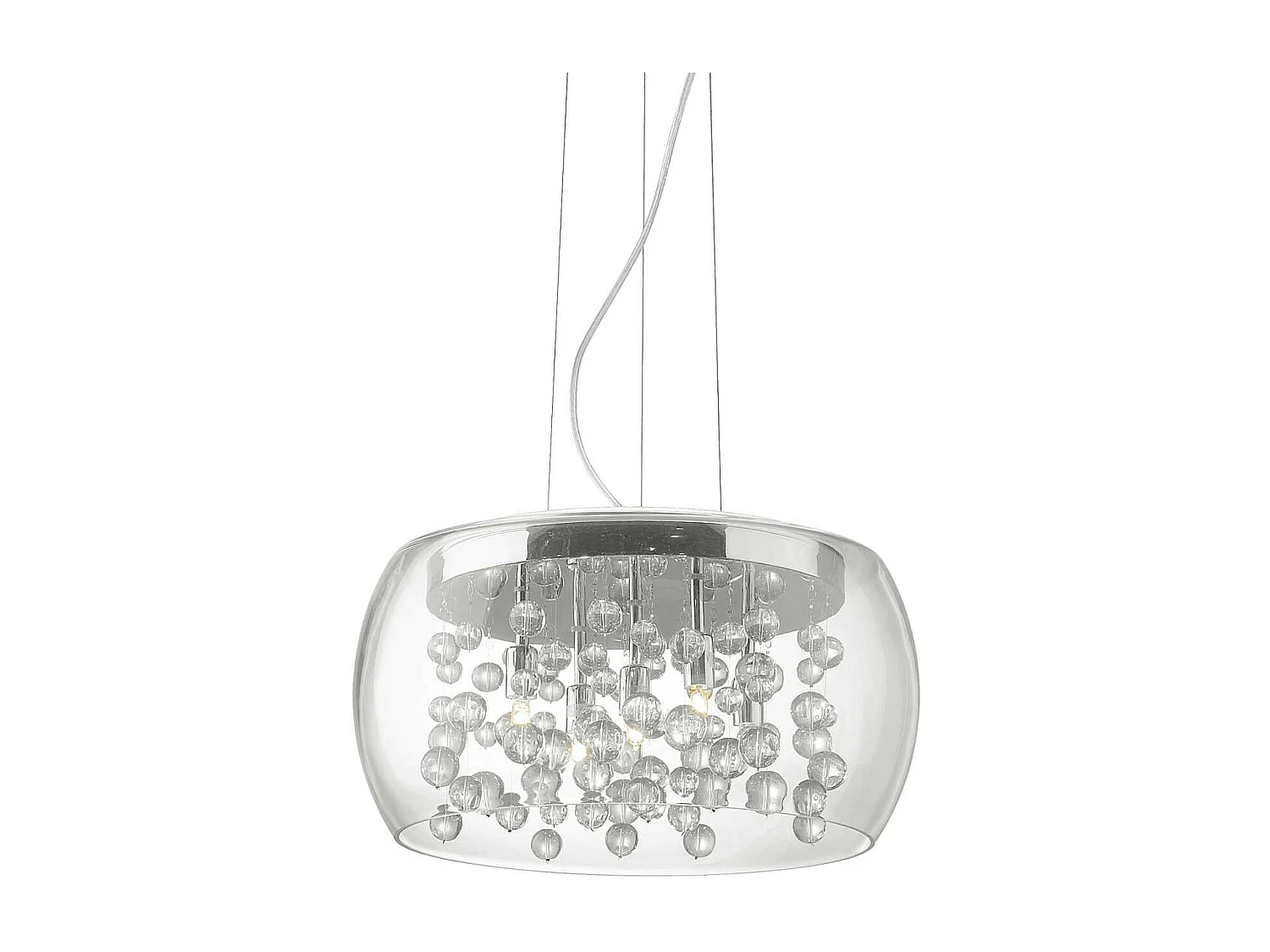 Ideal Lux Audi-80 - 5 leichte kleine geblasene Glasblasen Deckenanhänger Chrom, G9