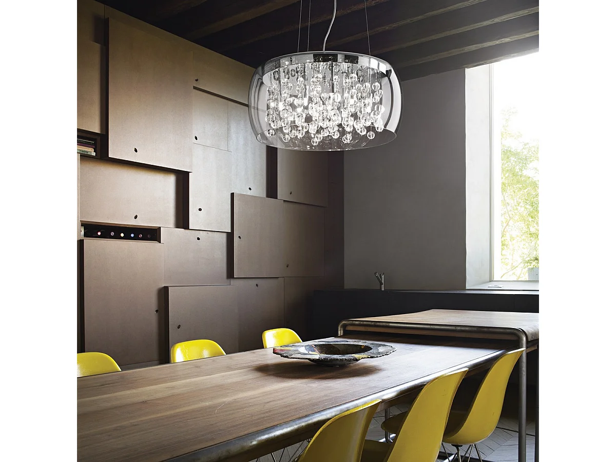 Ideal Lux Audi-80 - 5 leichte kleine geblasene Glasblasen Deckenanhänger Chrom, G9