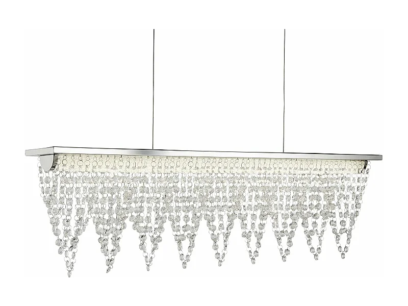 Lampadario Contemporaneo Drape Acciaio Cromo Vetro Trasparente Led 21W 4000K