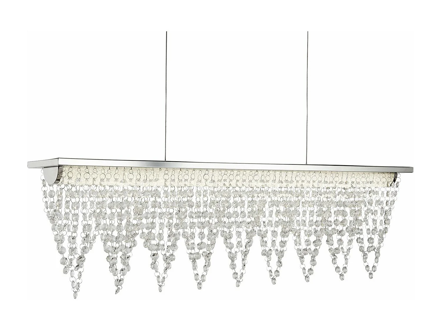 Lampadario Contemporaneo Drape Acciaio Cromo Vetro Trasparente Led 21W 4000K