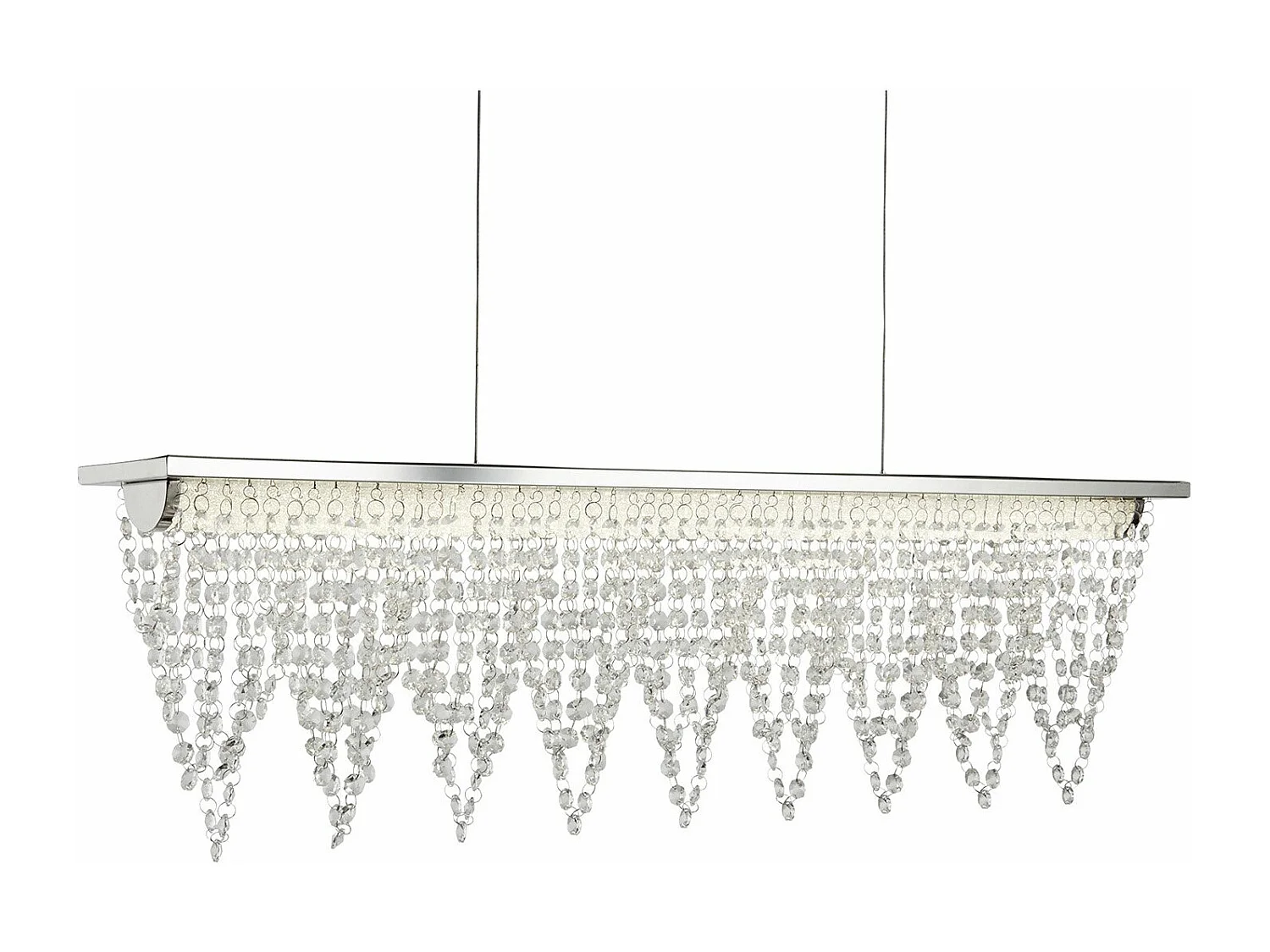 Lampadario Contemporaneo Drape Acciaio Cromo Vetro Trasparente Led 21W 4000K