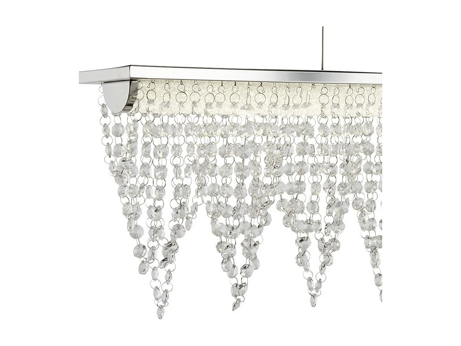 Lampadario Contemporaneo Drape Acciaio Cromo Vetro Trasparente Led 21W 4000K