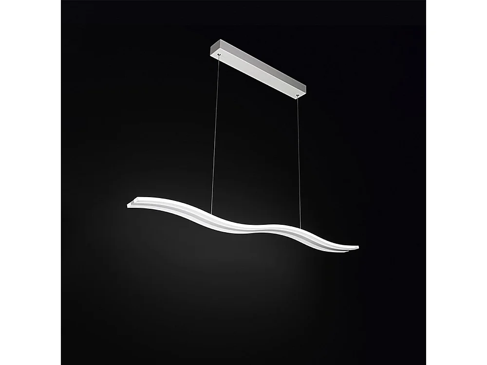 Sospensione Moderna Bend Metallo Bianco Acrilico Led 48W 3000K