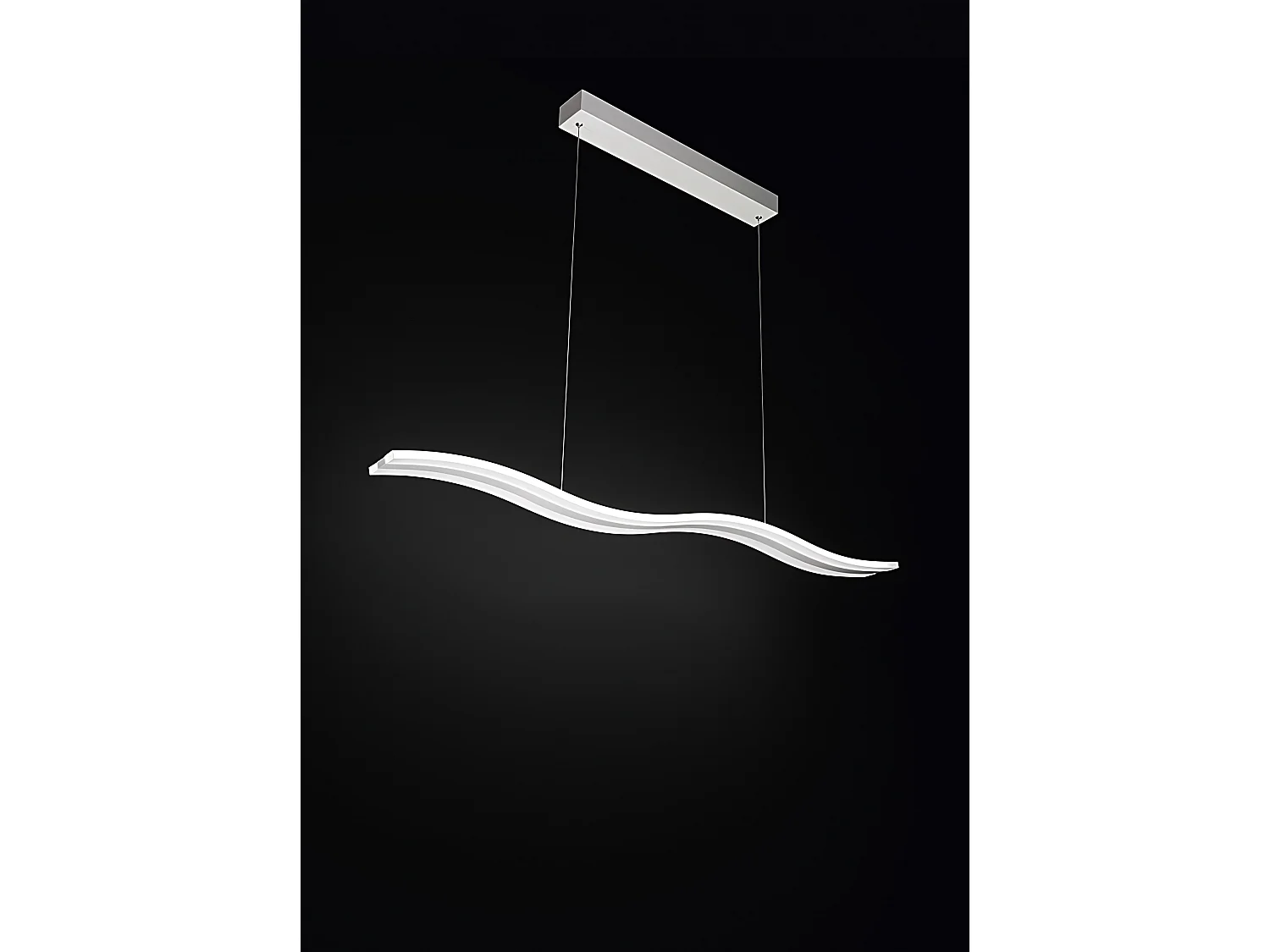 48W LED pendellampe i hvidmetal, valgbar farvetemperatur (3000K, 4000K, 6000K) med dæmpningsfunktion, moderne design - Perenz