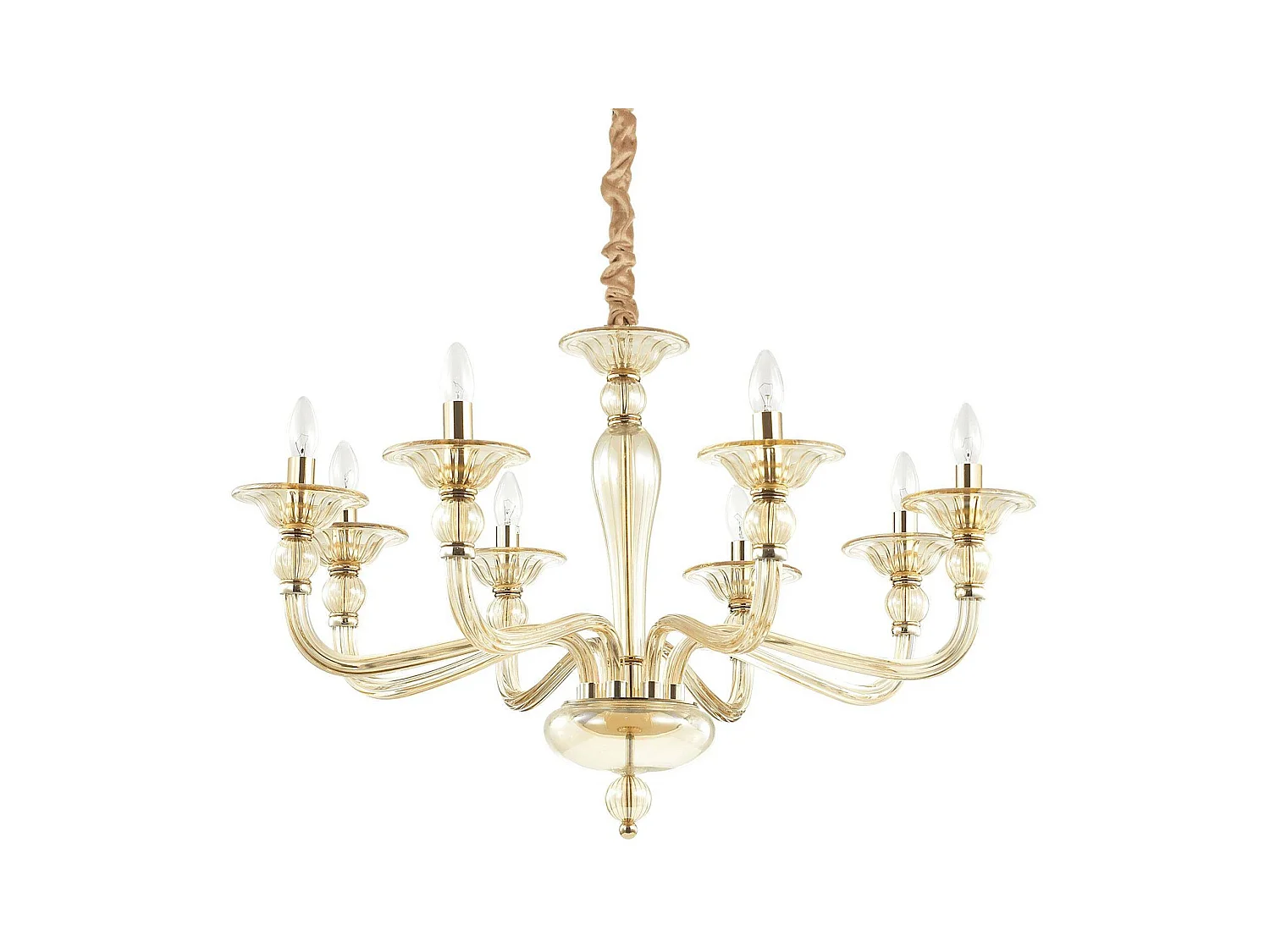 Ideal Lux Danieli - Lampada a sospensione a 8 luci Ambra, E14