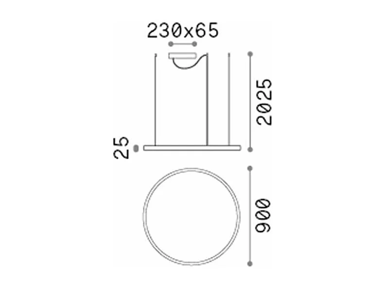 Ideal Lux ORACLE - Lámpara colgante de techo circular LED integrada 1 luz blanca 3000K