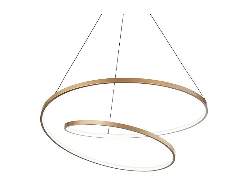 Suspension intégrée LED Swirl décorative dorée, 3000K