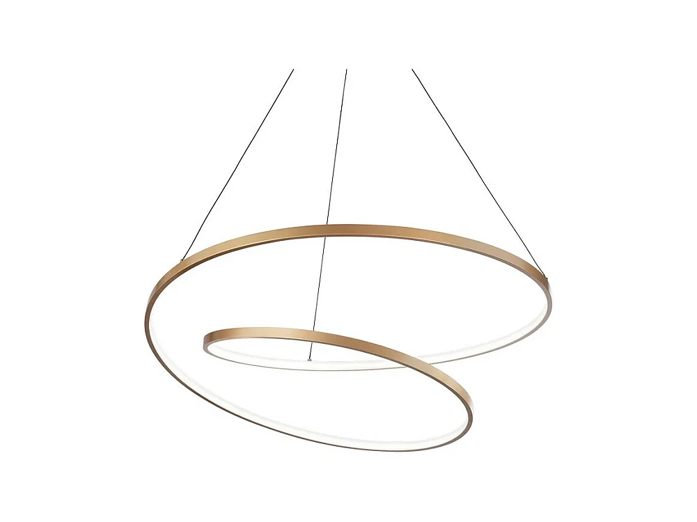 Suspension intégrée LED Swirl décorative dorée, 3000K