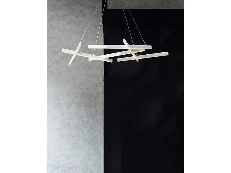 Line Lámpara colgante de techo LED integrado Blanco