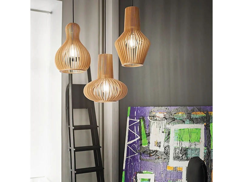 Ideal Lux Citrus Suspension à 1 lumière en bois, E27
