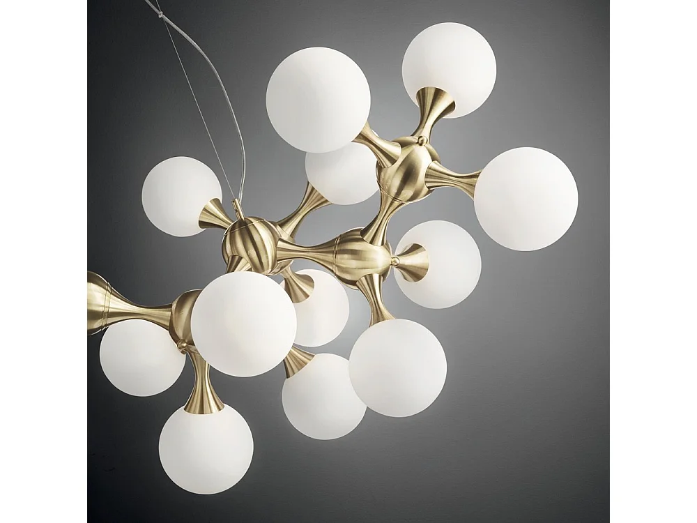 Ideal Lux NODI - Lampada da Soffitto a Soffitto Mutli Arm per Interni 15 Luci Ottone Satinato, E14