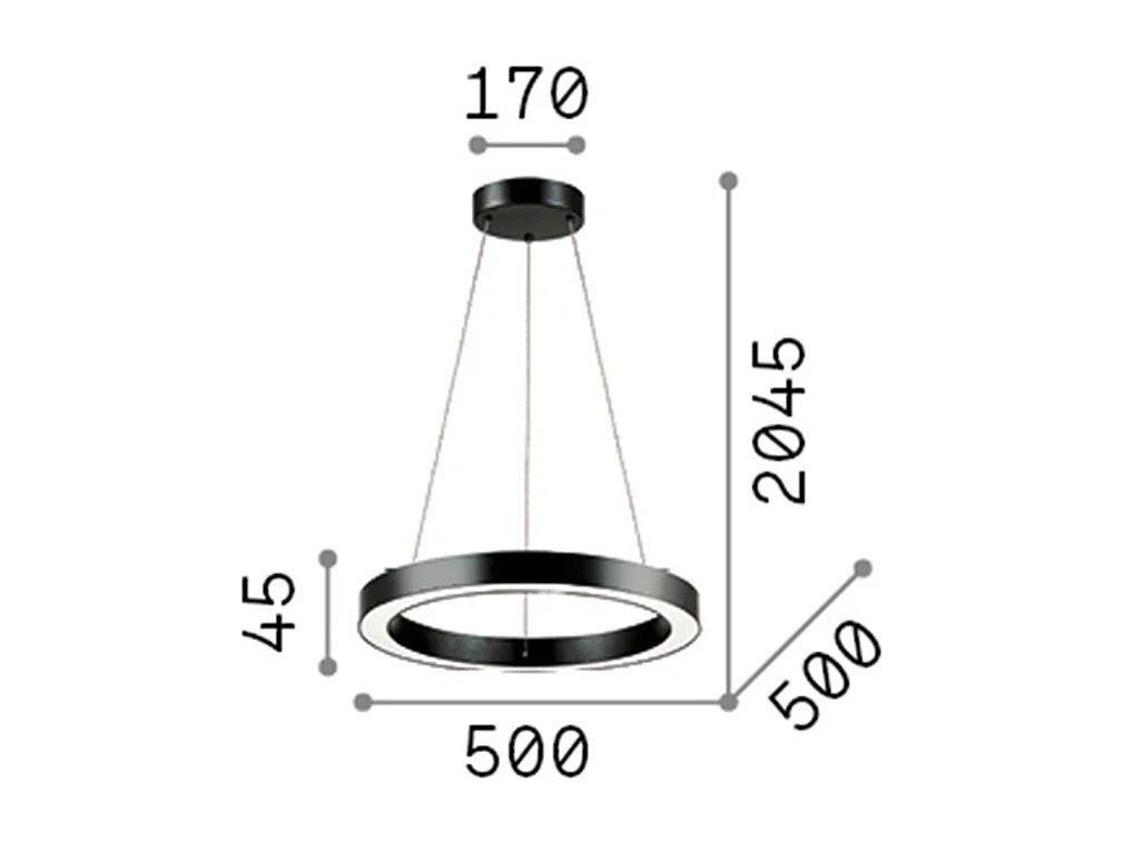 Ideal Lux Oracle - Integrierter LED Small Deckenanhänger Schwarz 3000K