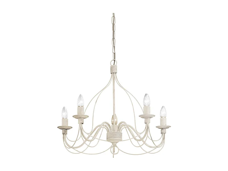 Ideal Lux Corte - Lámpara de araña de 5 luces, acabado blanco antiguo, E14