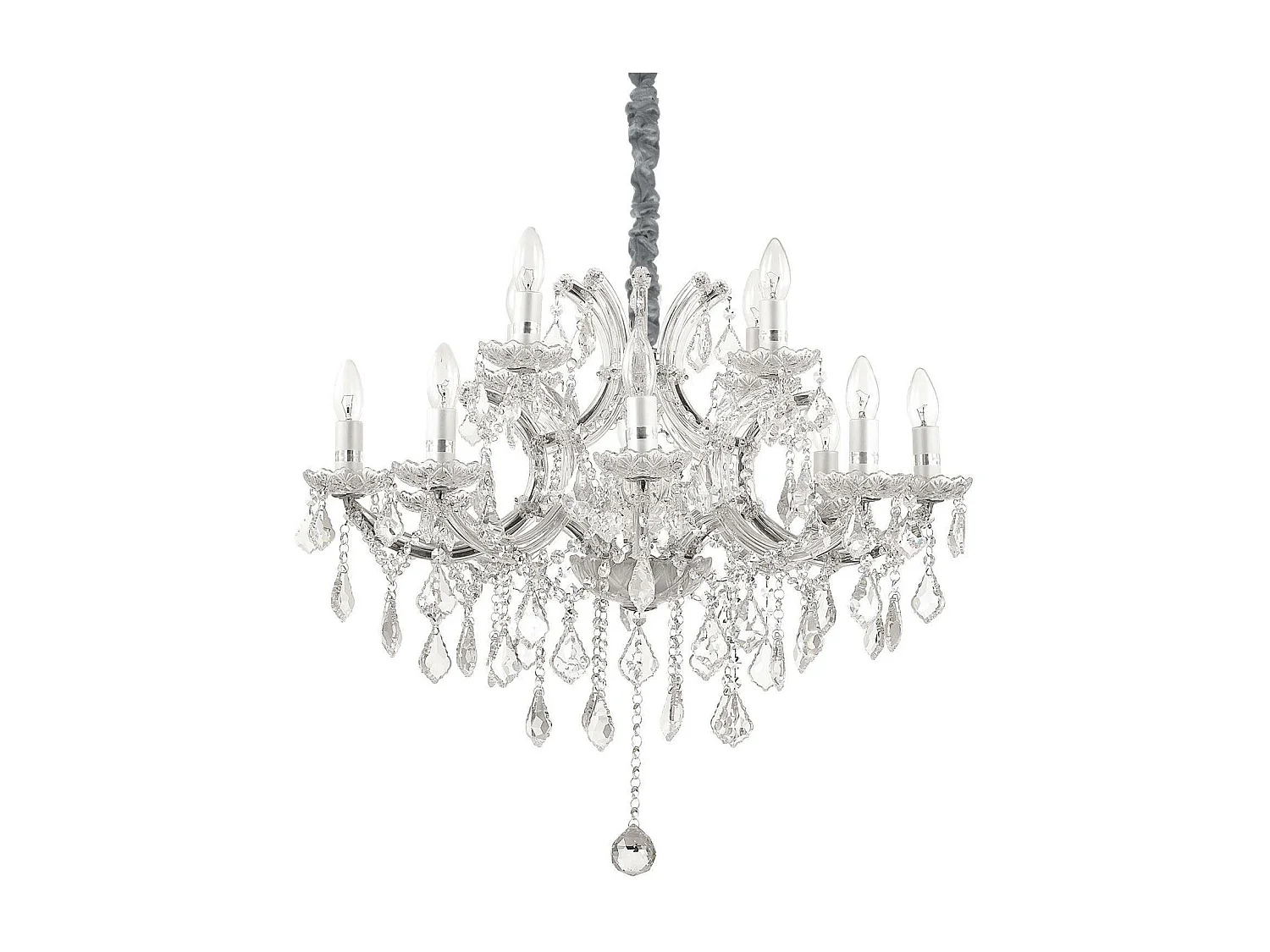 Ideal Lux Napoleon - Lampada a sospensione a 12 luci cromata