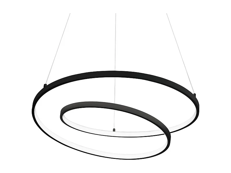 Ideal Lux OZ Dimmable Swirl 80cm Lámpara de Techo Colgante LED Integrada Negra, 3000K