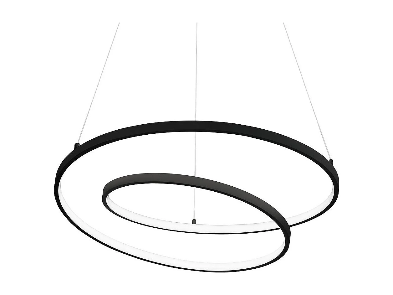 Ideal Lux OZ Dimmable Swirl 80cm Plafonnier LED Intégré Noir, 3000K