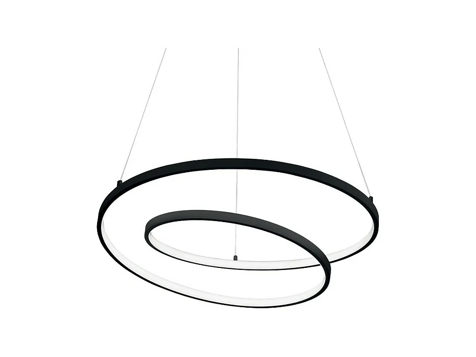 Suspension intégrée LED Swirl décorative noire, 3000K