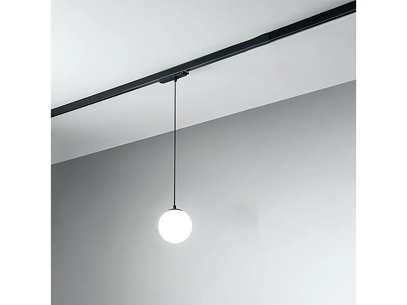 Sospensione Binario Metallo Nero Acrilico Led 15W 3000K