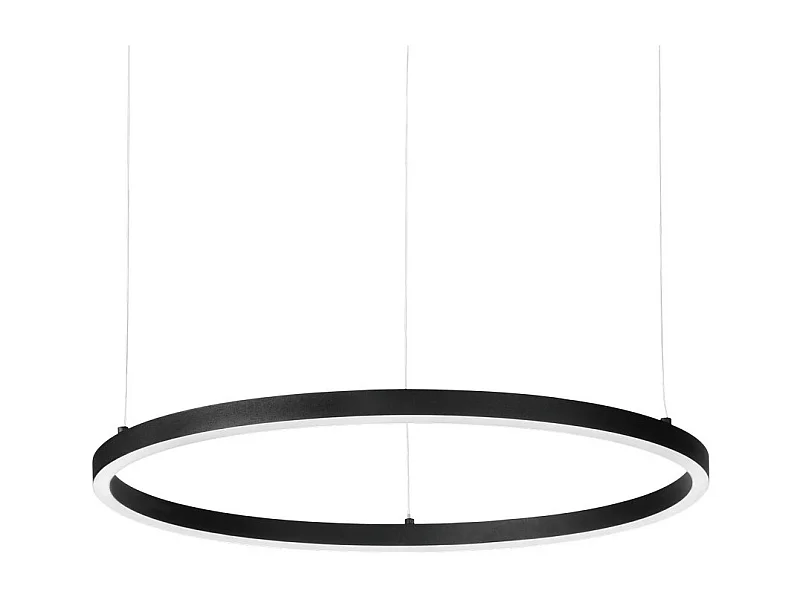 Ideal Lux ORACLE Lámpara de techo colgante LED integrada, delgada, redonda, regulable, DALI, 70 cm, negra, 3000 K