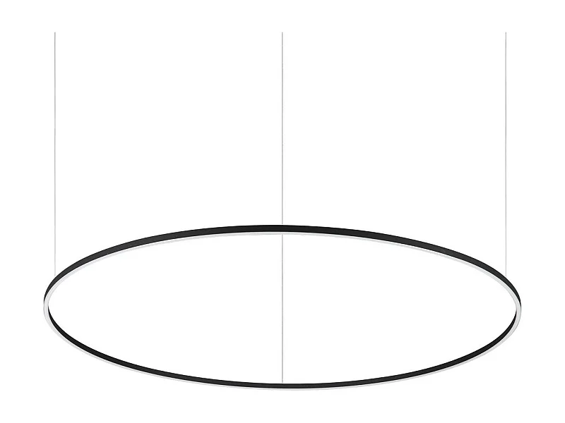 Ideal Lux ORACLE Plafoniera a sospensione a LED integrata sottile rotonda DALI dimmerabile da 150 cm nera, 3000K