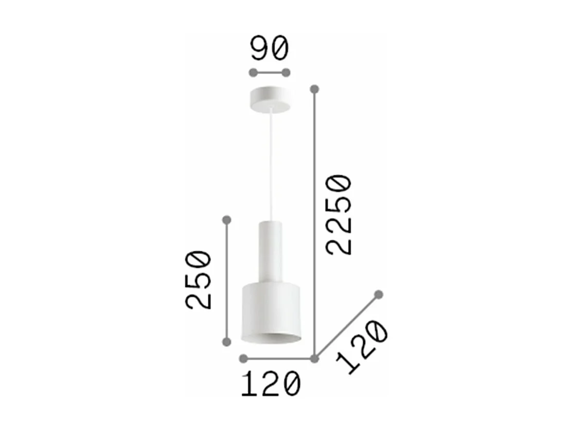 Ideal Lux HOLLY - Innendecken-Pendelleuchte 1 Hellschwarz, E27
