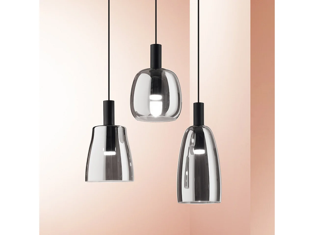 Ideal Lux COCO-3 Plafonnier Led Dome Pendant Fumée 3000K