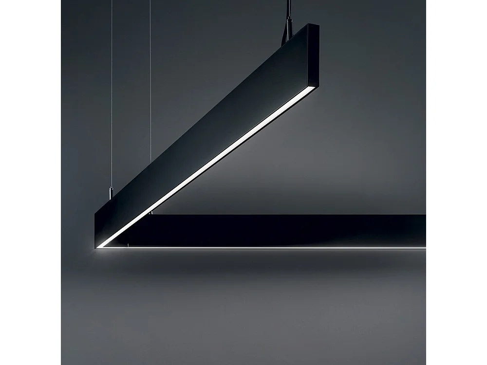 Ideal Lux LINUS Plafonnier linéaire d'intérieur à LED intégré 1 lumière noire 3000K