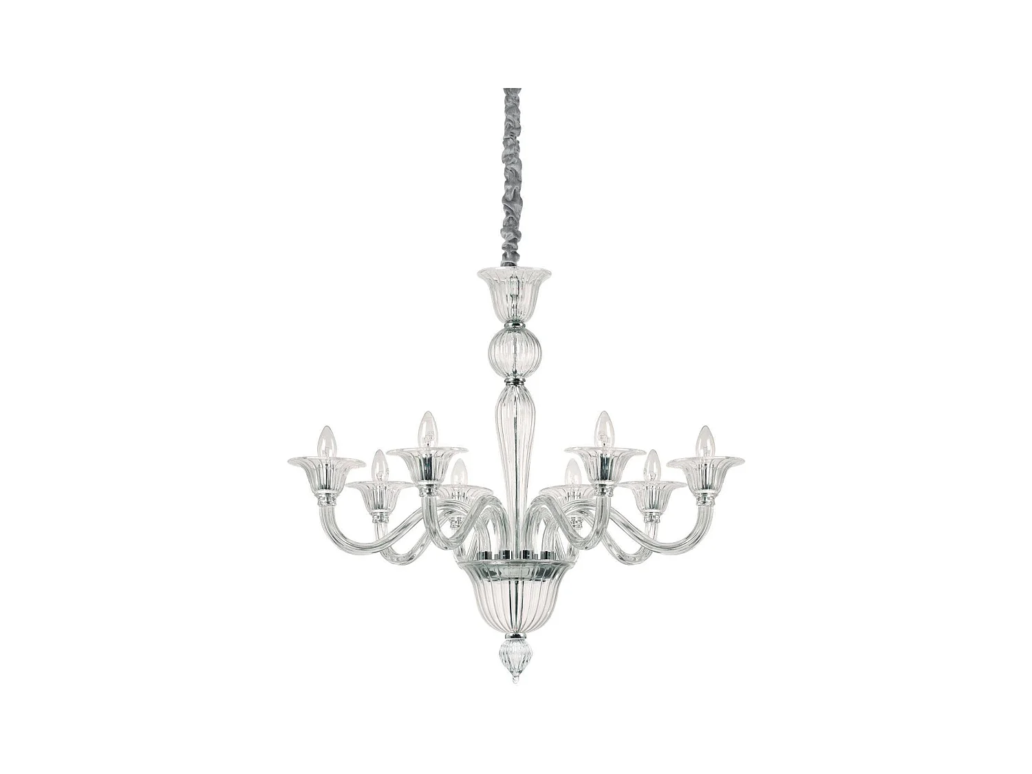 Ideal Lux Brigitta Suspension à 8 ampoules transparentes, E14