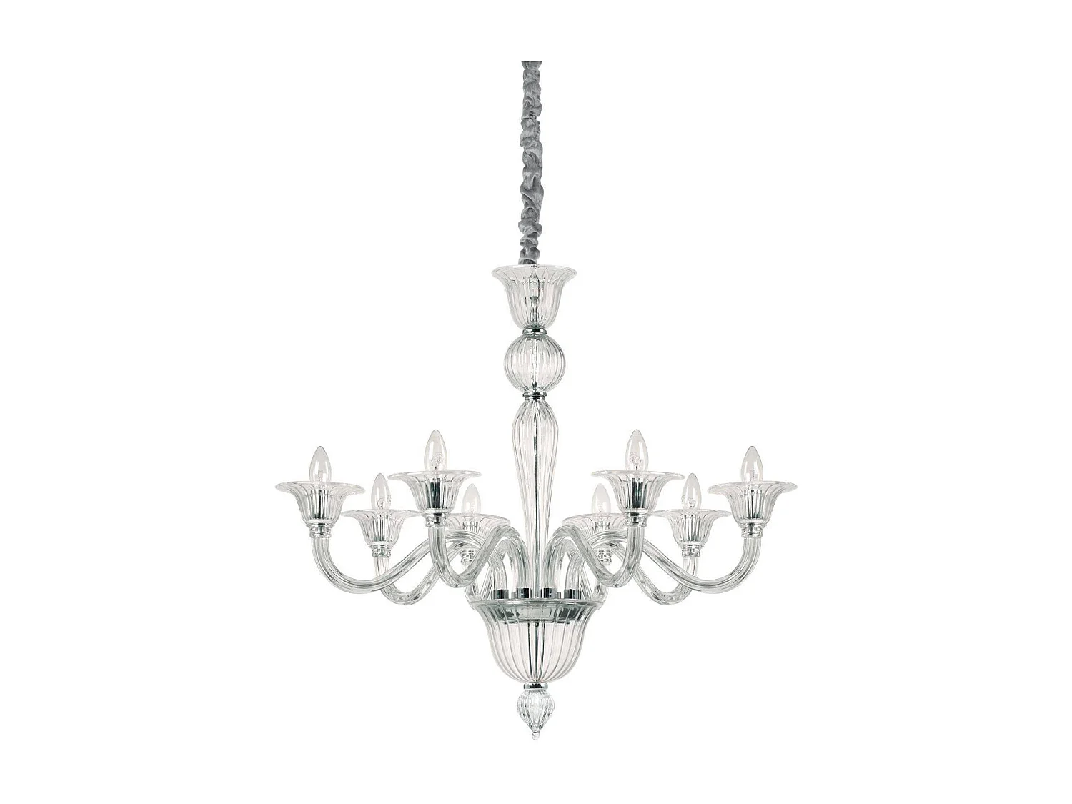 Ideal Lux Brigitta - Lampadario a 8 luci Trasparente, attacco E14