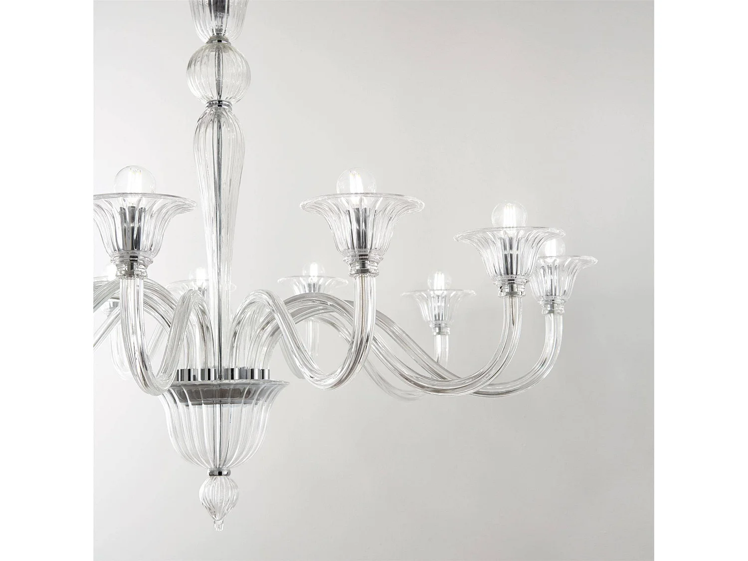 Ideal Lux Brigitta - Lampadario a 8 luci Trasparente, attacco E14