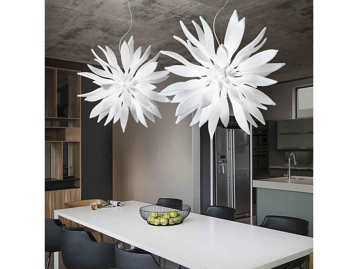 Ideal Lux Leaves Grand plafonnier à 12 ampoules, blanc, G9