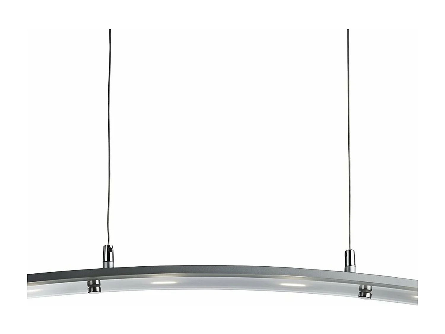 Lampadario Moderno Curva Acciaio Argento Led 20W 3000K