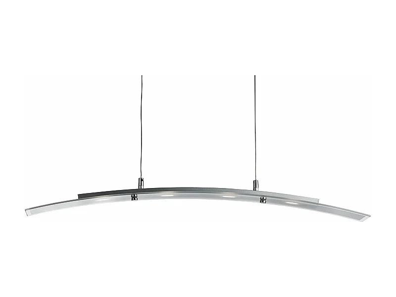 Lampadario Moderno Curva Acciaio Argento Led 20W 3000K