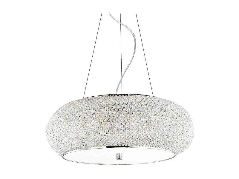 Ideal Lux Pasha' - 10 Licht Decke Anhänger Chrom mit Kristallen, E14