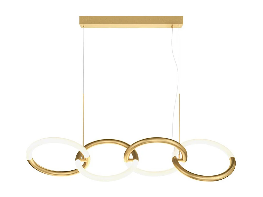 Lampadario A Sospensione Moderno Node Metallo Oro 4 Luci Led 40W