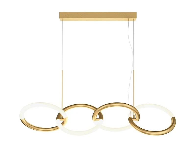 Lampadario A Sospensione Moderno Node Metallo Oro 4 Luci Led 40W