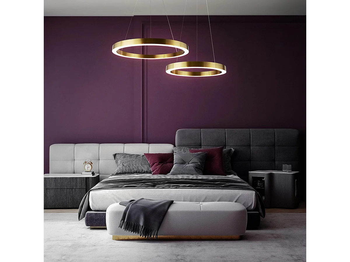 Maytoni Saturno Lámpara colgante de techo LED integrada moderna, latón, 3100 lm, 4000 K