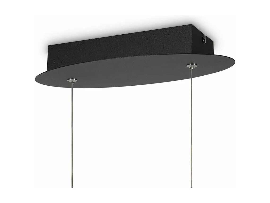 Lampadario A Sospensione Moderno Curve Alluminio Nero 1 Luce Led 42W